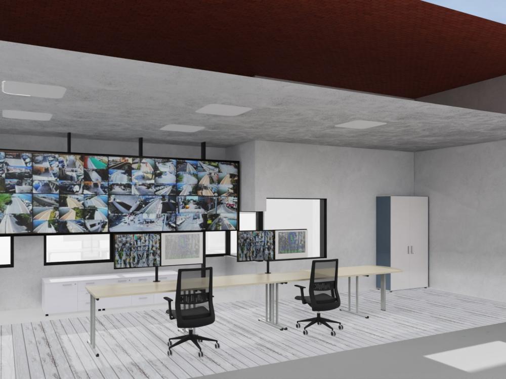Render videowall uffici