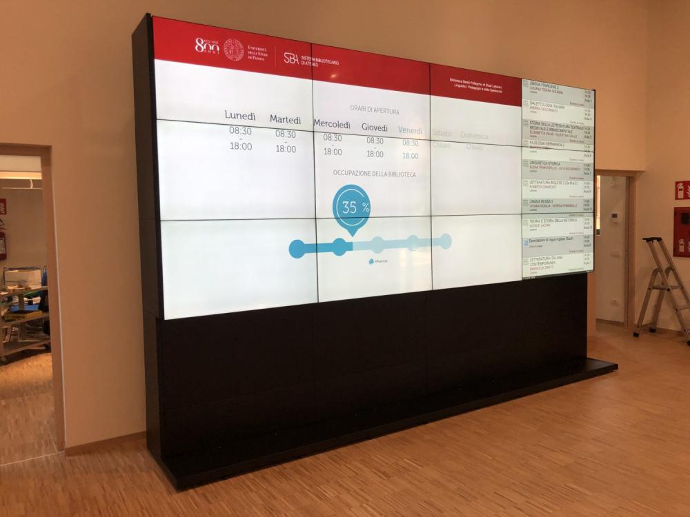 Università padova videowall muro